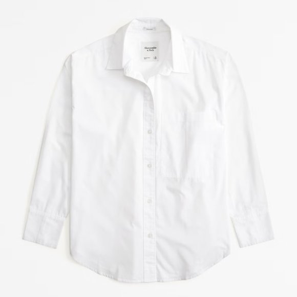 Abercrombie Poplin White Button Shirt - Picture 2 of 4